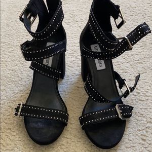 Black strappy heels